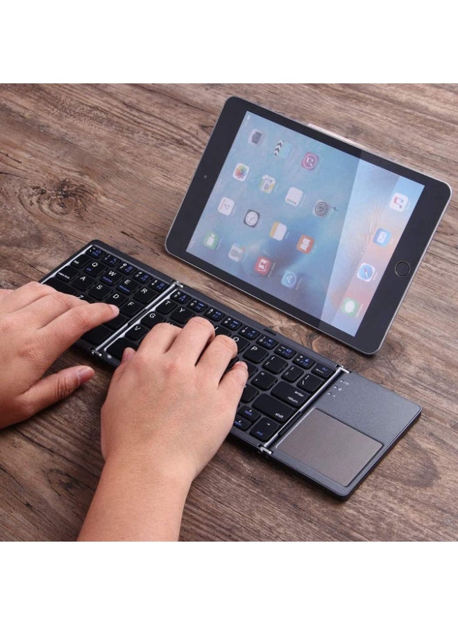 Foldable Bluetooth Pocket Keyboard with Touchpad – Mini Portable Wireless Keyboard for Android, Windows, PC & Tablets  - Image 4