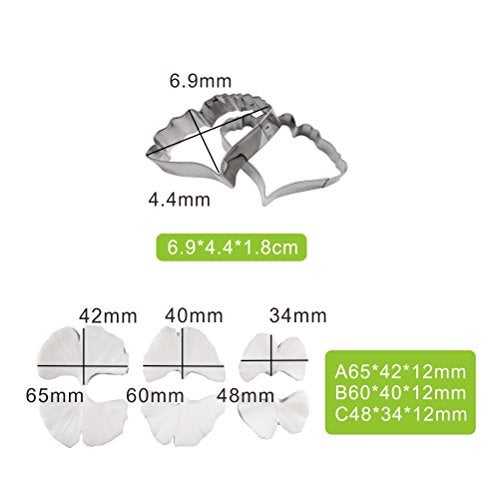 AK ART KITCHENWARE Sugar Paste Flower Veining Molds Petal Veiners Leaf Cutter Fontant Mold Cake Craft Tools (ginkgo) - Image 4