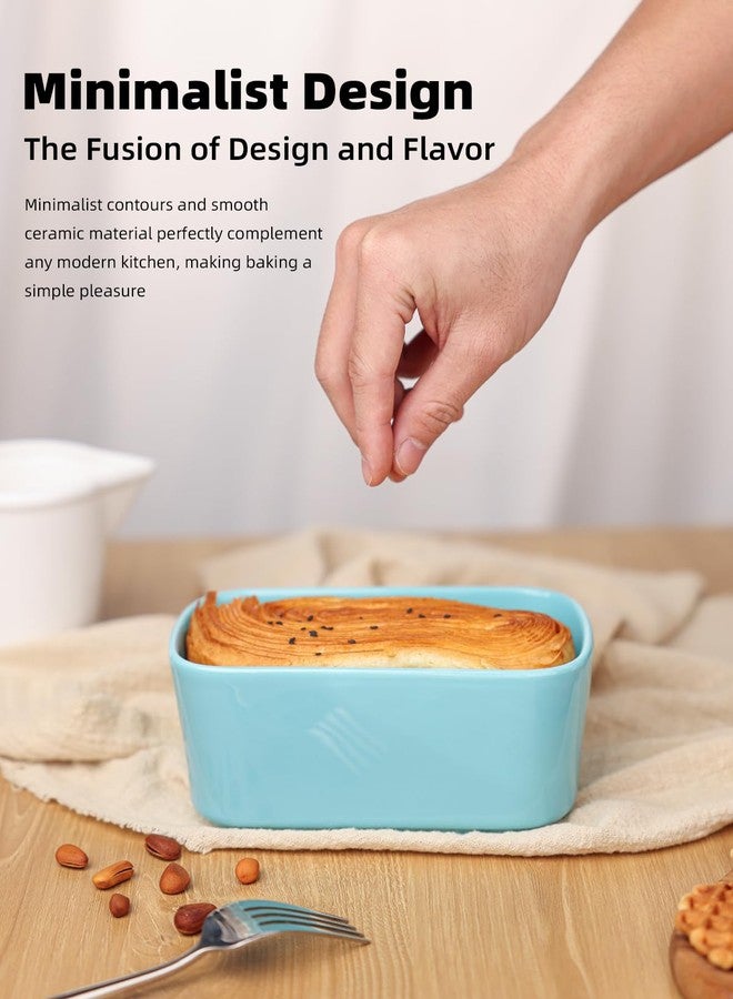 ONTUBE Ceramic Small Loaf Pan for Baking, Mini Bread Pan, Non-Stick Bread Pan for Baking, Meatloaf, Pound Cake & Brownie, Oven & Dishwasher Safe (Turquoise, Small) - Image 5