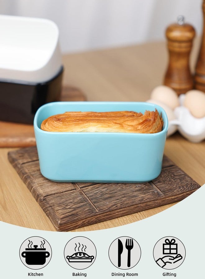 ONTUBE Ceramic Small Loaf Pan for Baking, Mini Bread Pan, Non-Stick Bread Pan for Baking, Meatloaf, Pound Cake & Brownie, Oven & Dishwasher Safe (Turquoise, Small) - Image 3