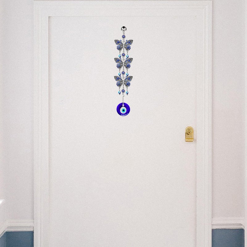 Persofine Blue Evil Eye Butterfly Hanging Decoration Nazar Amulet Wall Hanging Home Protection and Blessing Decor (Butterflies) - Image 4