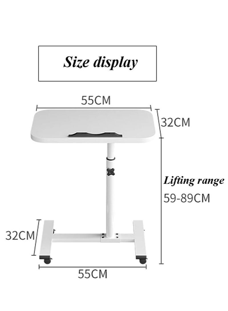 WALALLA 360° Swivel Height Adjustable Foldable Side End Table, Mobile Computer Workstation Laptop Desk and Coffee Table with Wheels - Image 5