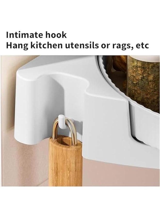 HOOKOR Corner Shower Caddy, Shower Organizer, 360° Rotating Corner Shower Shelf with Towel Rack, No Drilling Wall Mounted Shelves for Bathroom, Dorm and Kitchen,Gray - Image 5