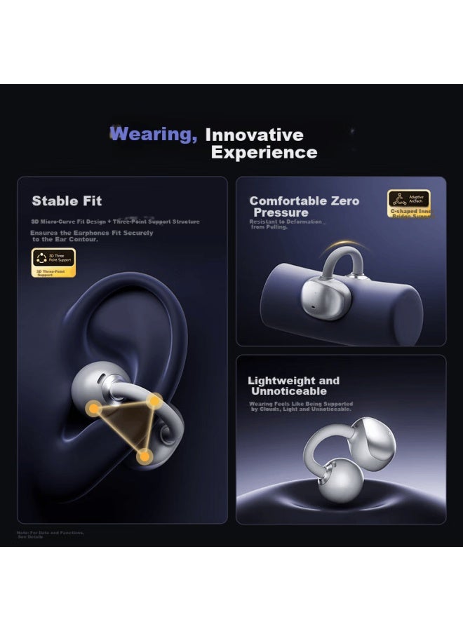 Sibyl Ec200 Bluetooth Bone Conduction Ear Clip Wireless Open-ear Sports Running Headphones New Model Long Battery Life Noise Cancelling High-quality Sound Non-in-ear Ear Hook - Image 1