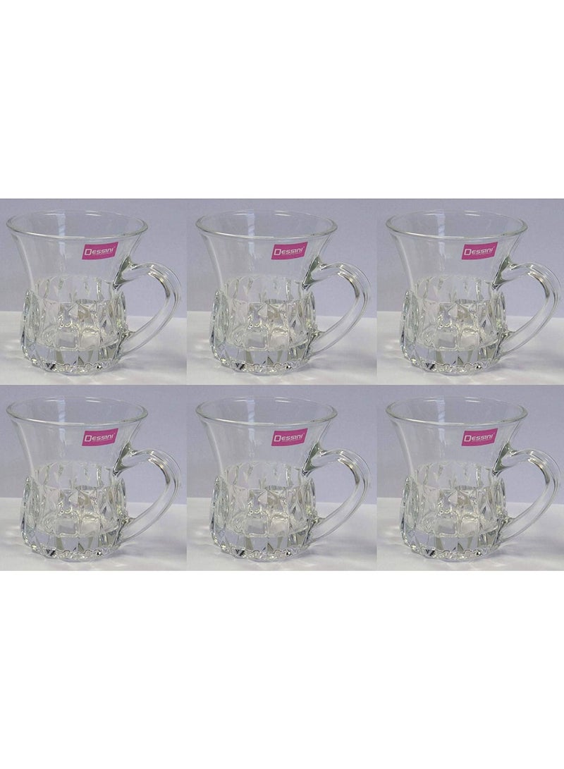 DESSINI طقم أكواب شاي 6 قطع شفاف 150 مل - Image 1