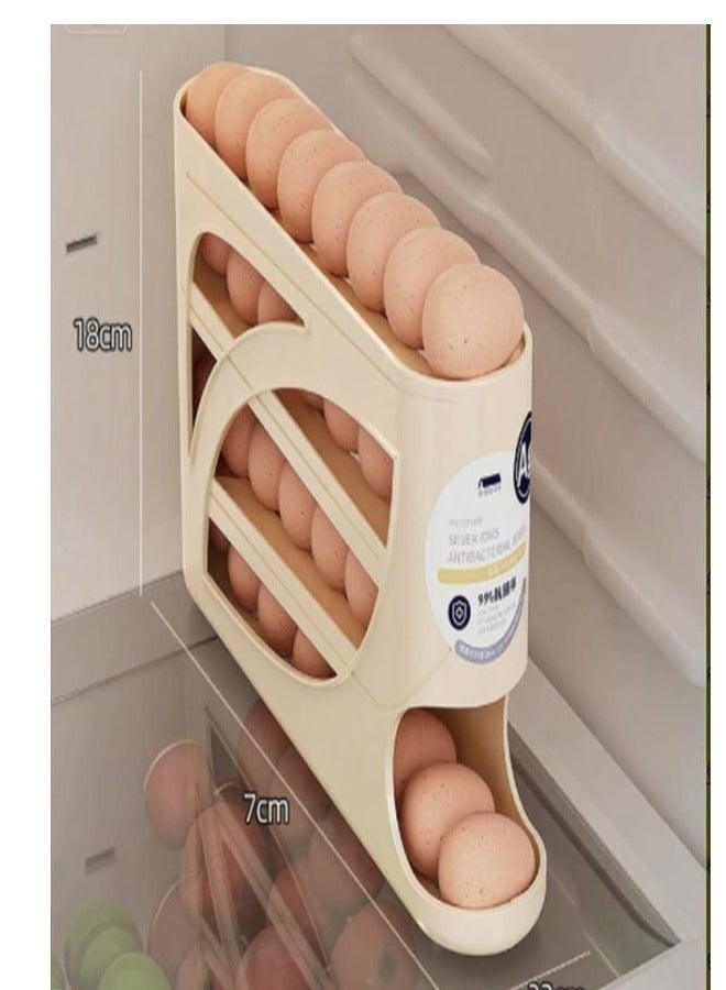 Egg storage box, rolling refrigerator side door, egg rack support, kitchen preservation, automatic slide type rolling eggs 