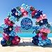 yeewaka Hot Pink Blue Pink Balloon Garland Kit with Hawaii Ohana theme backdrop plam Hawaii card stickers for Summer Tropical aloha cartoon birthday party gender reveal Baby shower decorations - Image 3