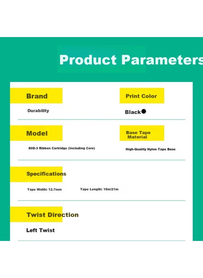 Niko N 80d-3 Ribbon Cartridge Compatible With Desk Ds300 610ii 620 650 1100ii 2600ii 7120 Ar550 580ii Ar300k+ Sk820ii - Image 1