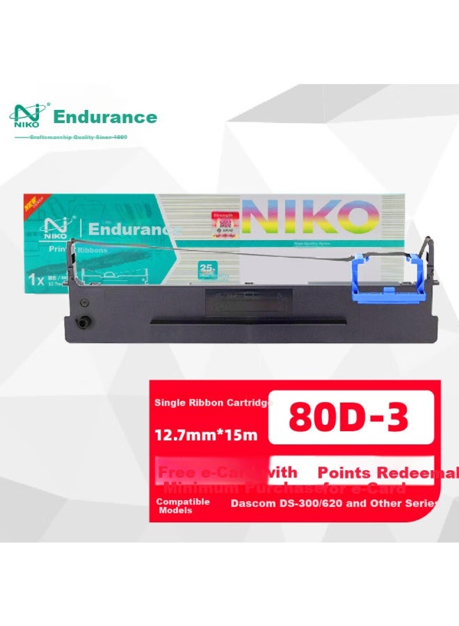 Niko N 80d-3 Ribbon Cartridge Compatible With Desk Ds300 610ii 620 650 1100ii 2600ii 7120 Ar550 580ii Ar300k+ Sk820ii - Image 5
