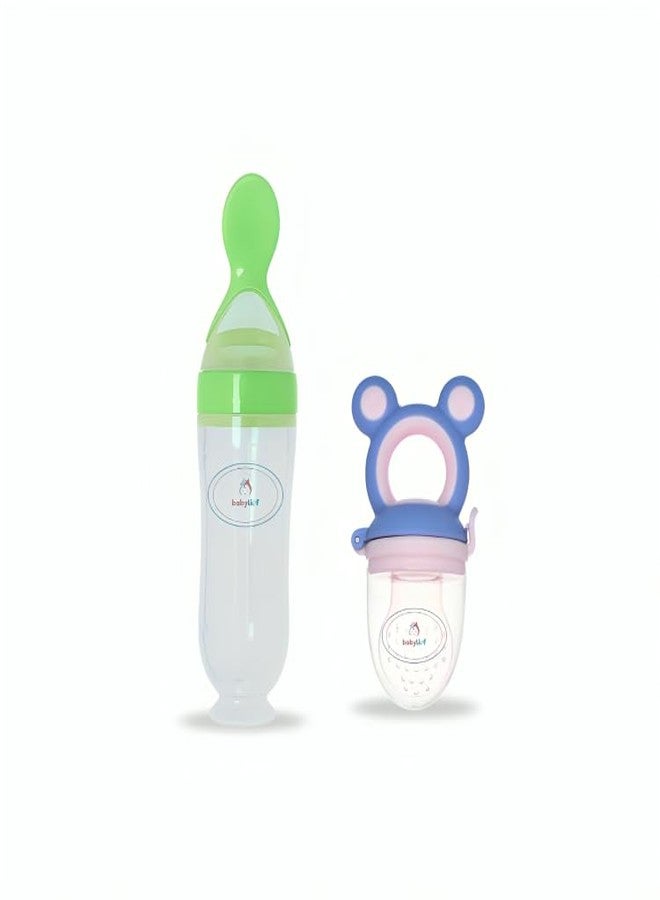 Babylief Spoon Feeder and Fruit Feeder Combo (Green) - Image 1