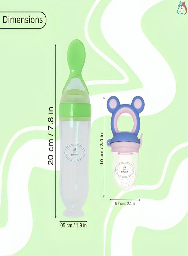 Babylief Spoon Feeder and Fruit Feeder Combo (Green) - Image 3