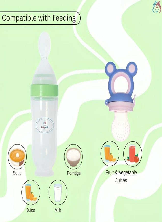 Babylief Spoon Feeder and Fruit Feeder Combo (Green) - Image 5