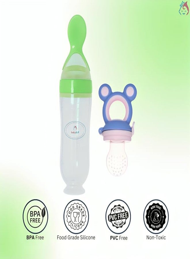 Babylief Spoon Feeder and Fruit Feeder Combo (Green) - Image 4