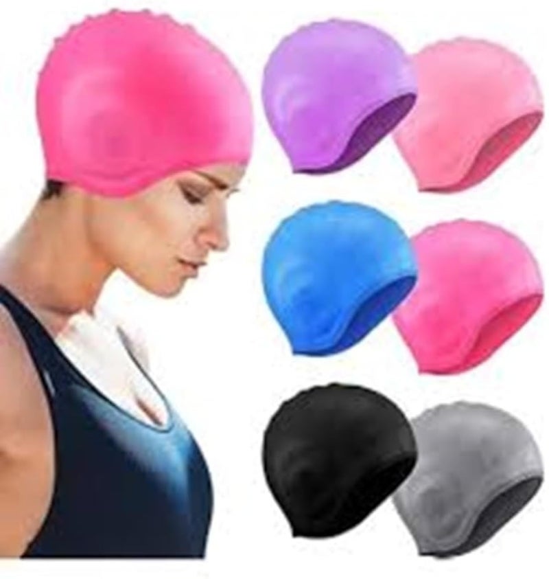 Silicone granular ear protection swim cap, anti-slip and waterproof, suitable for adults and children, provides endless hours of entertainment, multi-color