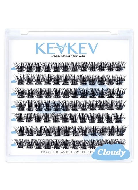 Lash Clusters 84 Pcs Cluster Lashes Eyelash Clusters DIY Cluster Eyelash Extensions Individual Lashes Thin Band & Soft(Cloudy,D-12mm)