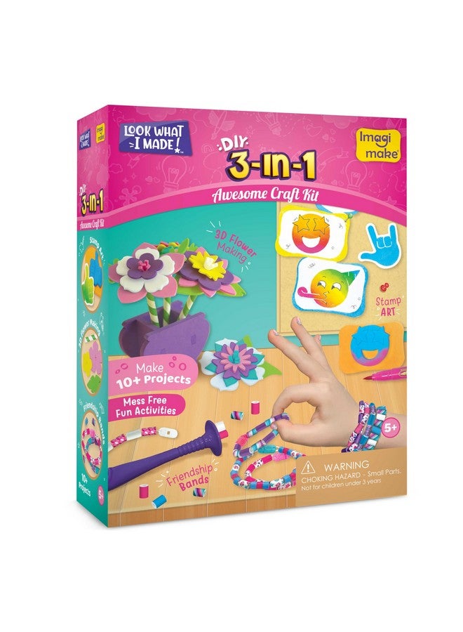 إيماجيميك مجموعة حرفية رائعة 3 في 1 - فنون وحرف يدوية للأطفال - فنون وحرف يدوية للأطفال من سن 6 إلى 8 سنوات - طين يجف في الهواء، مجموعة لف الورق، طابع للأطفال - هدايا للفتيات من سن 5 و6 و7 و8 سنوات (متعددة) - Image 1