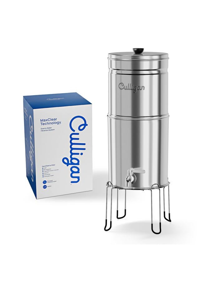 Culligan نظام فلترة المياه بالجاذبية بسعة 2.25 جالون مع تقنية ماكس كلير، فلتر مياه سيراميك مصقول معتمد من NSF/ANSI لتقليل الرصاص والميكرو بلاستيك وإجمالي PFAS، مع 2 فلتر - Image 2