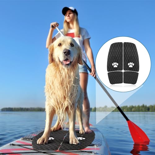 Drydiet Dog Traction Pad Dog Paddle Board Kayak Accessories 21.2 x 15.3 Inch Non Slip Deck Grip Mat Surfboard Traction Good Grip EVA Foams for Sup Skimboard Paddleboard Surfboard (Black) - Image 5