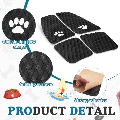 Drydiet Dog Traction Pad Dog Paddle Board Kayak Accessories 21.2 x 15.3 Inch Non Slip Deck Grip Mat Surfboard Traction Good Grip EVA Foams for Sup Skimboard Paddleboard Surfboard (Black) - Image 4