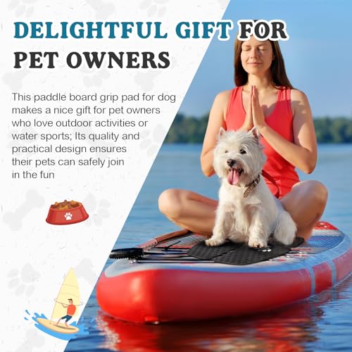 Drydiet Dog Traction Pad Dog Paddle Board Kayak Accessories 21.2 x 15.3 Inch Non Slip Deck Grip Mat Surfboard Traction Good Grip EVA Foams for Sup Skimboard Paddleboard Surfboard (Black) - Image 2