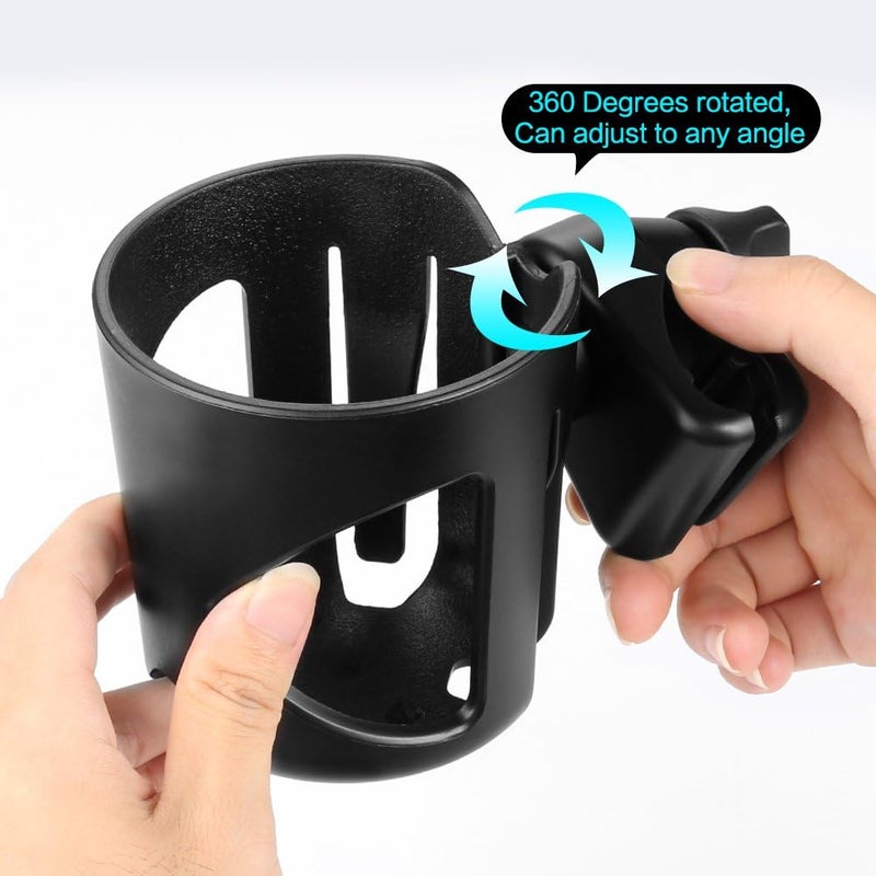 accmor Universal Cup Holder, Stroller & Wheelchair Accessory, Fits Bottles Up to 85mm, Black - Image 5