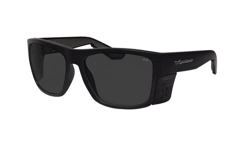 BOMBER Safety Glasses for Men Women - Smoke Safety Lens, Matte Black Frame with Removable Side Shields, ANSI Z87+ Compliant Safety Eyewear - CL103 - Image 1
