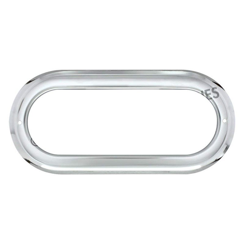 United Pacific 20506 - Clearance Light Bezel - Oval Stainless Light Bezel - Image 4