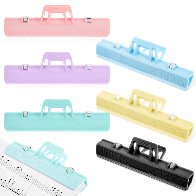 6 Pcs Music Book Clips Marker Clips File Paper Clips Holders for Students Teachers - Image 1