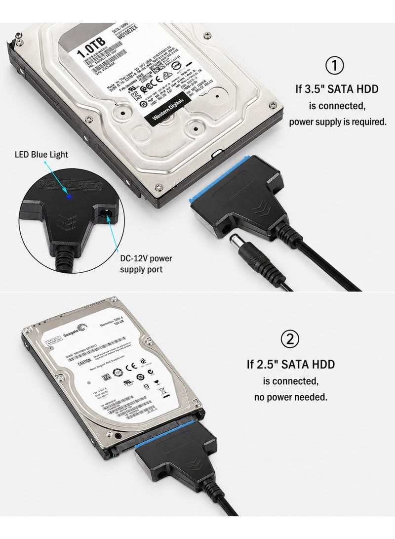 FUJISHKA 5 Gbps USB 3.0 to SATA adapter for 2.5 inch HDD and SSD - Dual USB-A Y-Cable - Image 3