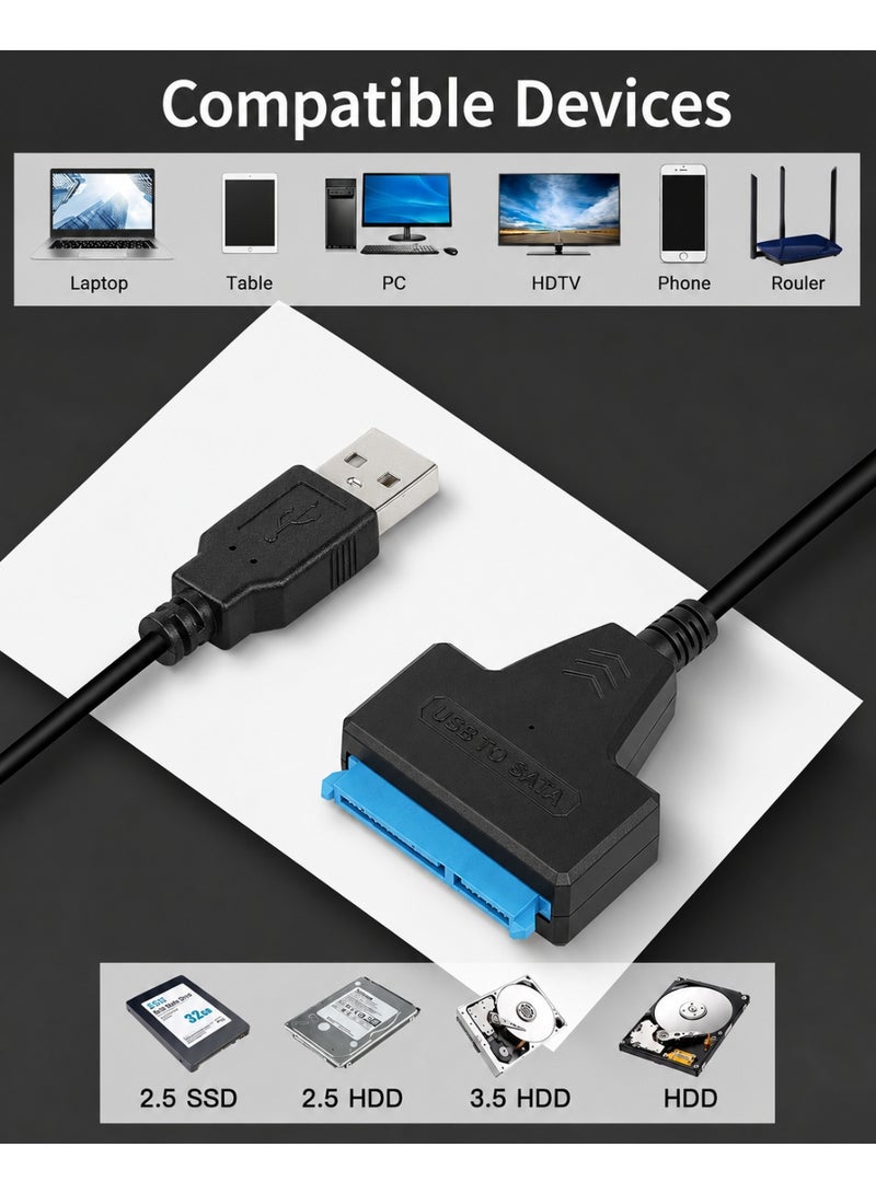 FUJISHKA 5 Gbps USB 3.0 to SATA adapter for 2.5 inch HDD and SSD - Dual USB-A Y-Cable - Image 4