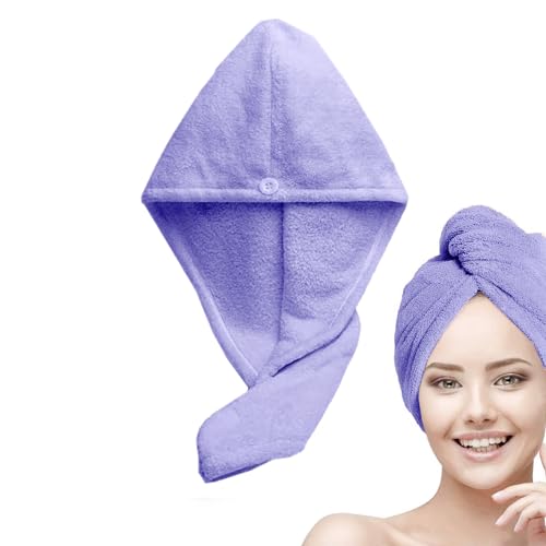 Status Contract Set of 2 Hair Towel Super Absorbent Quick Dry Towel Bathrobe Magic Hair Warp Towel Super Quick-Drying Microfiber Bath Towel Bath Towel (Purple- 2), 200 Tc - Image 1