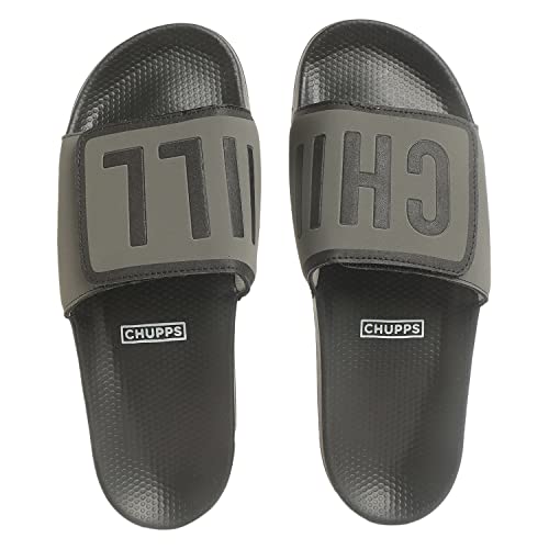 CHUPPS Bandwidth Velcro Slider for Men | Comfortable Flip Flop Slipper with FOAM6 6mm Cushioned Upper|Snug Fit & Adjustable Velcro Strap|ERGOX PLUS Contoured Footbed|Comfortable Slippers for Men - 8 - Image 1