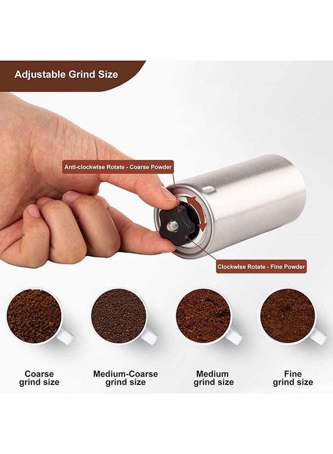 YupFun Manual Coffee Bean Grinder, Silver - Image 4