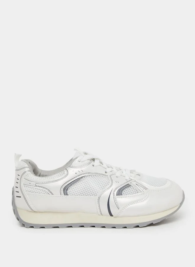 Styli Styli Textured Lace Up Sneakers
