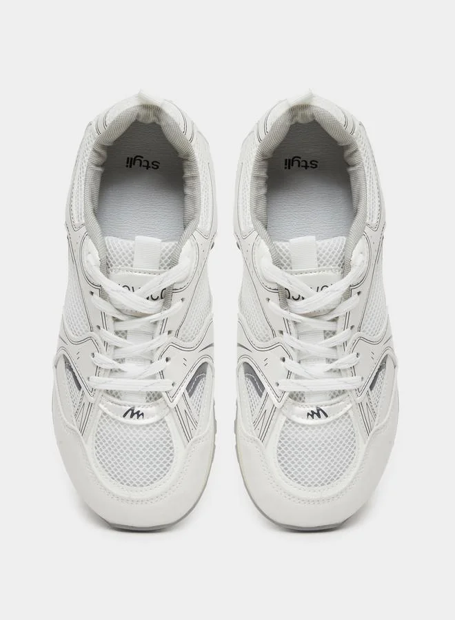Styli Styli Textured Lace Up Sneakers
