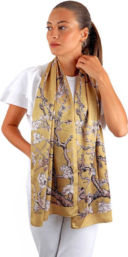 Bursa İpek Gold Almond Blossom Silky Scarf  - Image 2