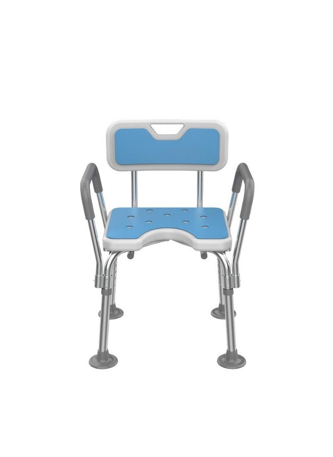 Generic Bathing Chairs For The Elderly Pregnant Women Shower Chairs Shower Chairs  Aluminum Alloy Anti Slip Shower Chairs With Backrest And Seat Cushion U-Shaped Front Opening Big Foot Pad Style  - Image 1