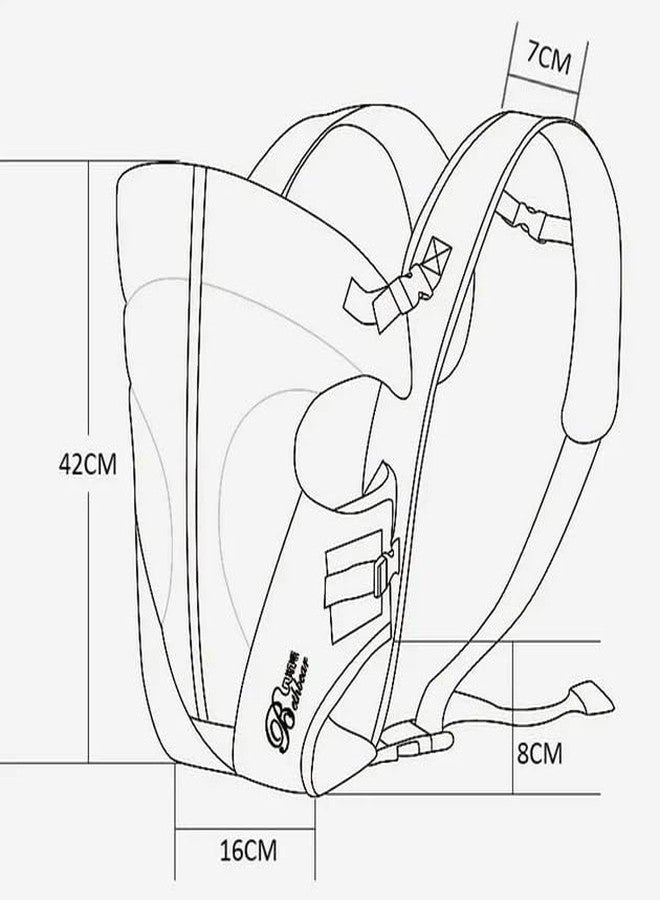 SHEMOK Baby Carrier Carry Bag Back & Front Facing with Waist Belt 0 to 24 Month (Black-Red) - Image 3