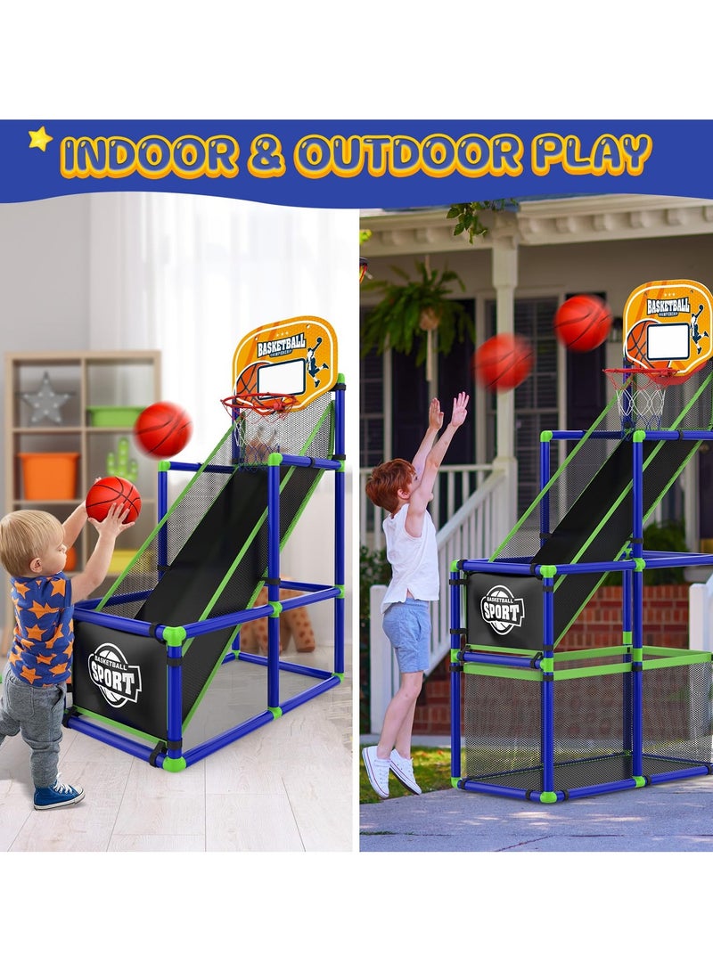 SPORT Toddler Arcade Basketball Hoop Game Indoor, Ajustable Height Indoor Basketball Hoop with Storage Design for Kids,Perfect Sports Outdoor Play Toys for Kids - Image 2