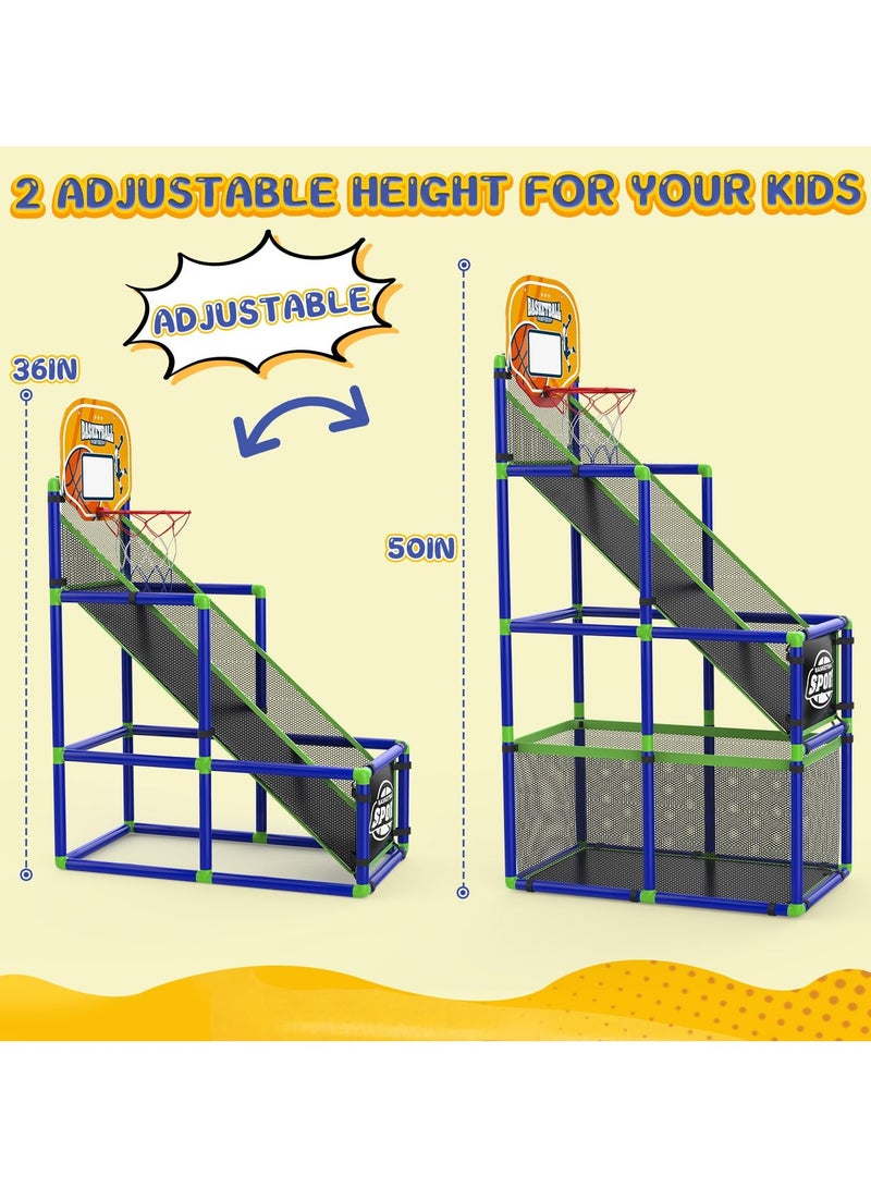 SPORT Toddler Arcade Basketball Hoop Game Indoor, Ajustable Height Indoor Basketball Hoop with Storage Design for Kids,Perfect Sports Outdoor Play Toys for Kids - Image 3