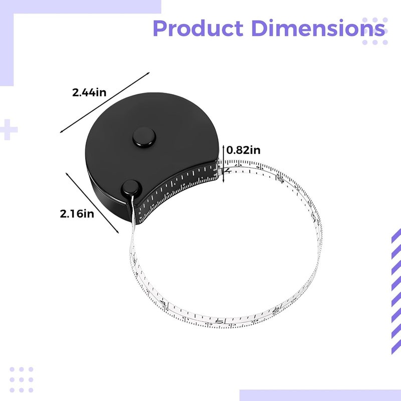 Auto Stand-Out Body Tape Measure, Retractable Mini Measuring Tool For Body And Waist, Dual Scale, Easy Read Window Display - Image 2