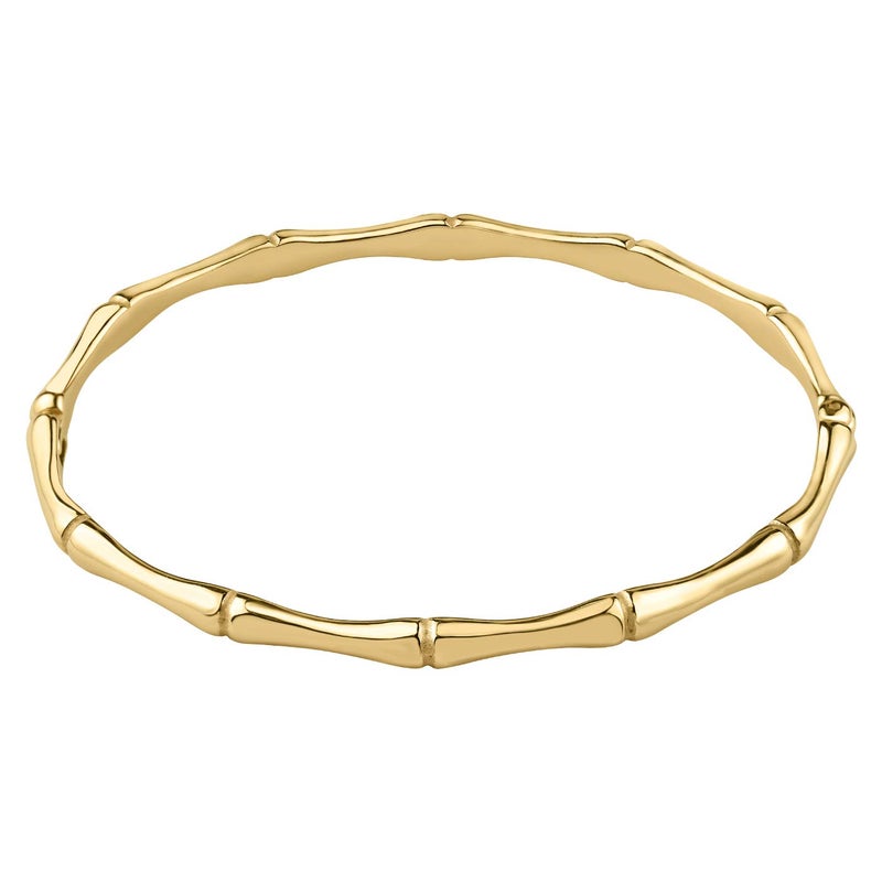 Moonstone Women's Fashion Bracelet Simple Gorgeous Thin Metal Bamboo Shaped Hinged Clasp Bangle, Gold - Image 2