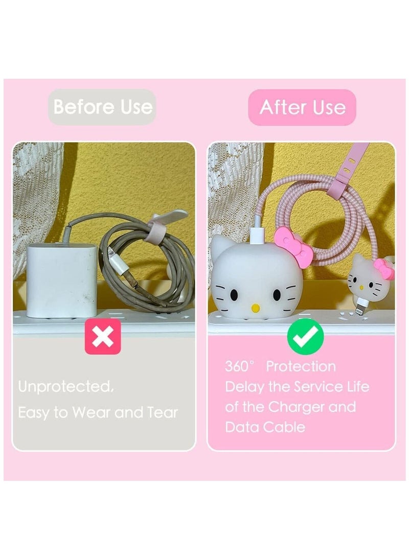 3D Cute Cartoon Series Fast Charger Protector for iPhone 18W 20W iPhone 14 13 12 11 Pro Max Fast Charging Cable Charger Head Protective Cover Cable Accessory Data Cable Protective Sleeve.  - Image 2