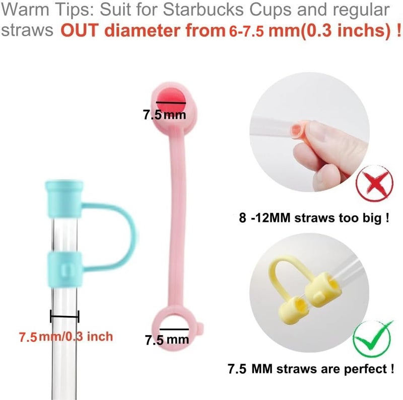 AXMCCH (12 Packs) Suit for 6-7mm Straw Cover Silicone Caps Simple 7MM Colorful Straw Plug Topper Dust Proof Tips - Image 3