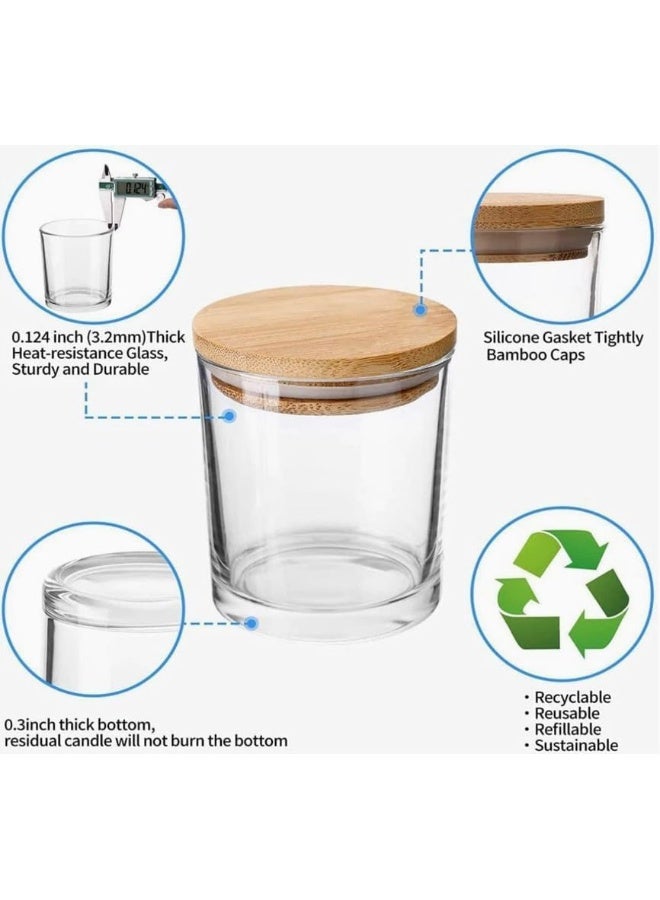 Generic Clear Glass Jar With Wood Lid 160Ml 8.5 X 7.5 X 8.5 Cm Set Of 12 Pieces  - Image 1