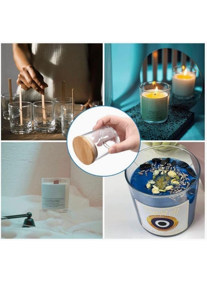 Generic Clear Glass Jar With Wood Lid 160Ml 8.5 X 7.5 X 8.5 Cm Set Of 12 Pieces  - Image 2