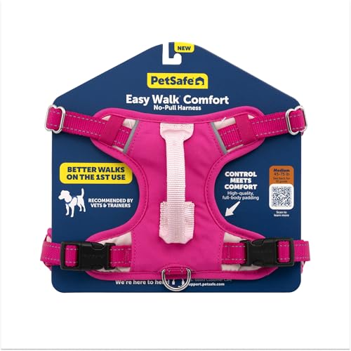 PetSafe Easy Walk Comfort NoPull Dog Harness FullBody Padding Better Walks on the First Use 5 Points of Adjustment MediumLarge Pink - Image 1