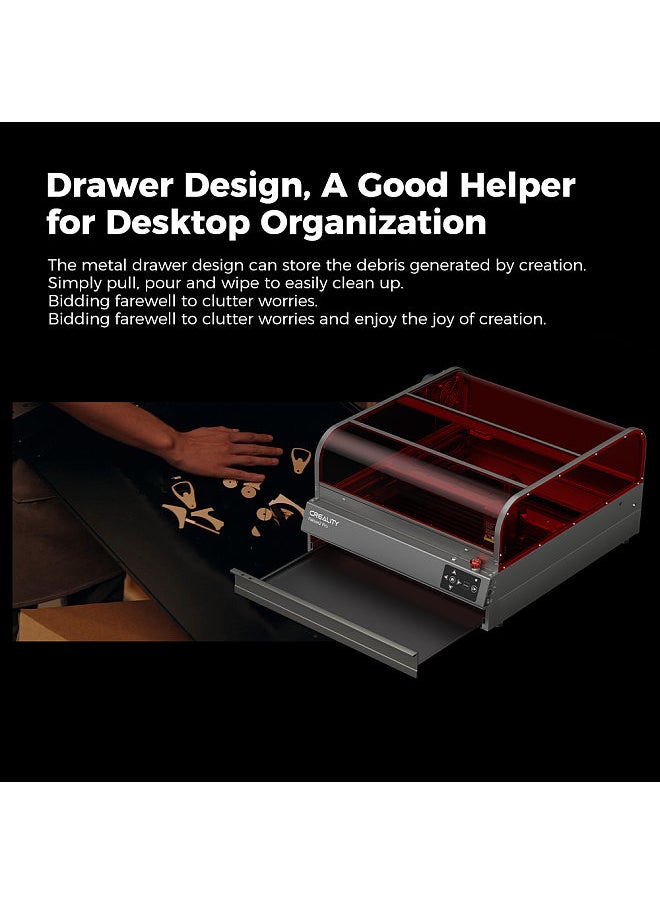 Creality 3D Falcon2 Pro 40W Laser Engraver DIY Class 1 PDA Laser Power Cutter and Engraver Machine with Air Assist Built-in Camera for Precise Position and Real-time Preview Airflow/Flame/Lens Monitoring System  - Image 3