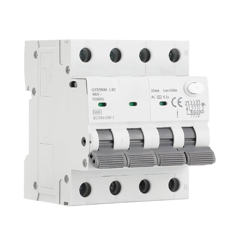 2P 40A 100mA AC Magnetic Circuit Breaker with Over Current and Leakage Protection Din Rail Mount - Image 4