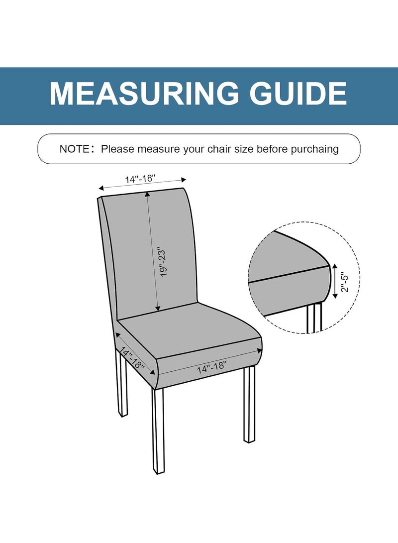 Hihonor Waterproof Chair Covers for Dining Room, Stretch Jacquard Dining Chair Slipcovers Removable Washable Chair Protector for Kitchen, Hotel, Restaurant, 6 PCS (Dark Gray)  - Image 2